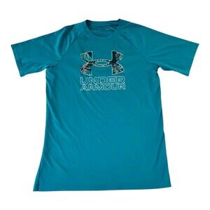 Boys L 14/16 Under Armour- Athletic Teal/Tropical Loose Fitting Short Sleeve Tee